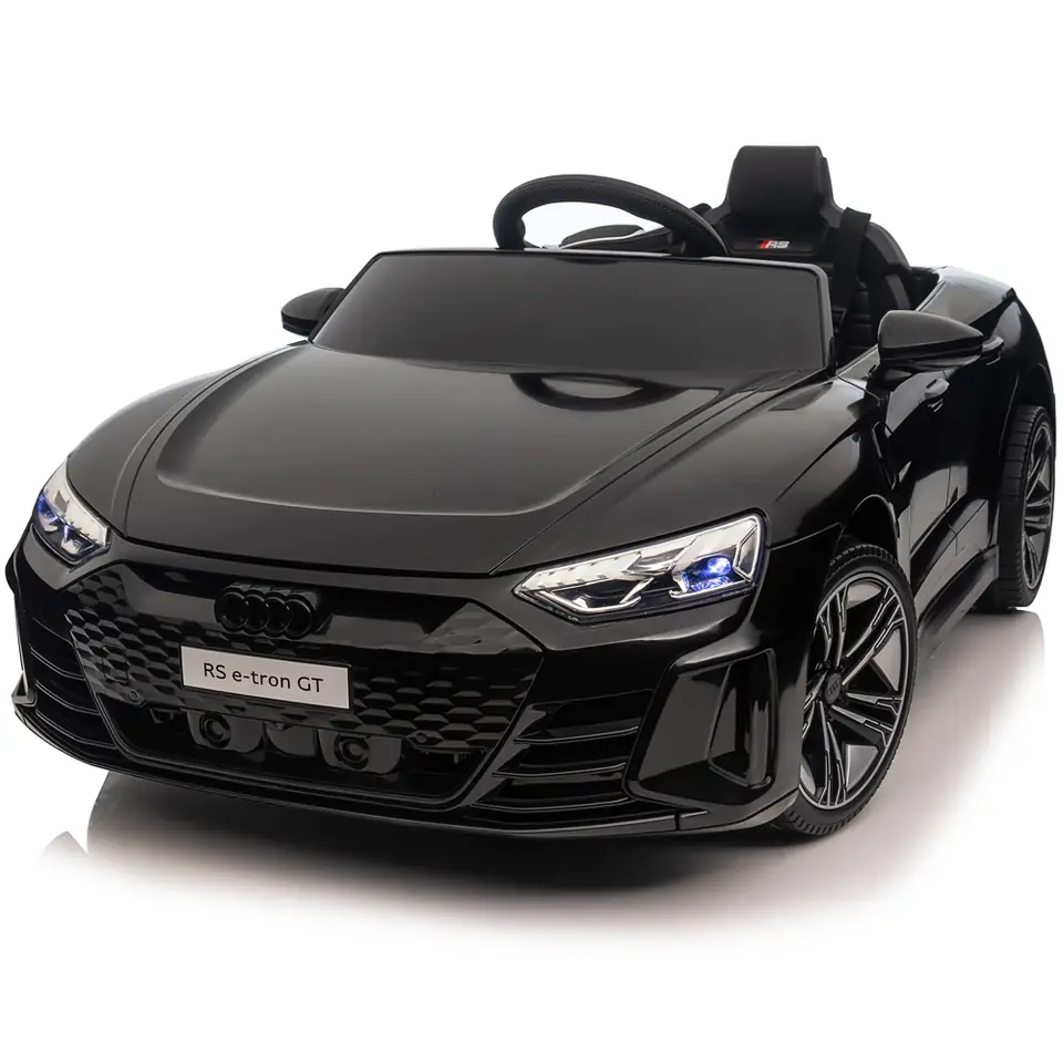 AUDI RS e-tron GT Kinderauto von SIMRON in Schwarz, schräg vorne