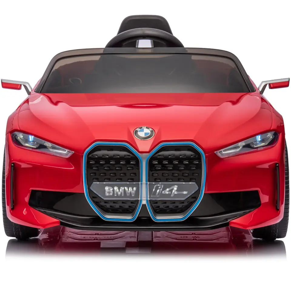 BMW i4 Kinderauto von SIMRON in Rot, Frontansicht