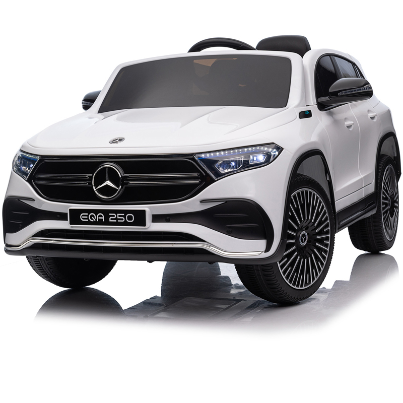 Mercedes Benz EQA Kinderauto von SIMRON in Weiß, schräg vorne